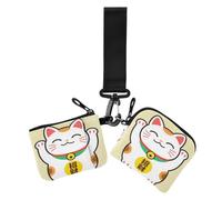 Mini Maneki-neko Porte-bonheur japonais porte-bonheur avec double dragonne