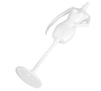 Mini Mannequin Féminin Articulé sur Pied pour Vêtements de Poupée | Plastique Blanc, Base Robuste, Joints Mobiles, Montage Requis, Présentation Polyvalente en Boutique ou Atelier Créatif