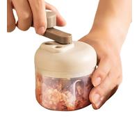MINI MANUEL DE CUTTER AIR - RESSAGE DE L'OUTIL sauvage avec des lames en acier inoxydable | 250 ml de moulin à l'ail | Aide à la cuisine compacte à couper, hacher et dés d'ail, piment, oignons