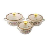 Mini Marmite à Soupe avec Couvercle en Verre, Double Poignées | Style Rétro Classique, Nettoyage Rapide et Rétention de Chaleur, pour Ramen, Ragoûts, Cuisines Compactes