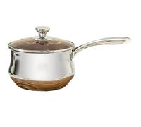 Mini marmite à soupe en acier inoxydable avec poignée, chauffe-beurre antiadhésif, petite marmite avec couvercle for la maison, la cuisine ou le restaurant(20cm)