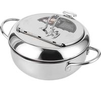 Mini marmite japonaise en acier inoxydable avec thermomètre - compatible avec les plaques à induction, taille 24 cm