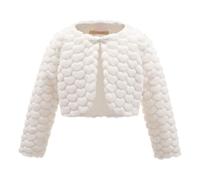 Mini Mart Online Limited Cardigan Boléro Cardi pour fille Ivoire - 6 mois - 13 ans, blanc, 5-6 ans