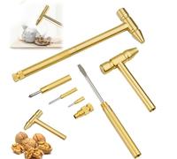 Mini marteau multifonction 6 en 1 en cuivre avec tournevis, marteaux à main, marteau micro mini, mini marteaux à outils portables en métal pour horloger, bijoutiers et mangeurs de noix
