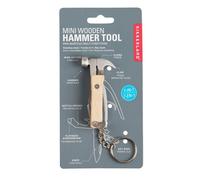 Mini marteau multifonction - KIKKERLAND - Porte ormat compact - Métal et bois - Inox - Couleur naturelle