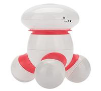 Mini masseur électrique portatif triangulaire pour le corps entier, la taille et la nuque, avec vibrations et stimulation des points d'acupuncture (Rouge)