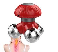 Mini masseur portable en forme de champignon rechargeable - Puissant moteur de vibration triangulaire avec contact à 570° pour soulager les épaules, le cou et le dos, design convivial