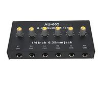 Mini Mélangeur Audio, 6 Canaux Mono, 3 Canaux Stéréo, Faible Bruit, Ligne de Sortie D'entrée 6,5 Mm, Mélangeur de Son Stéréo, pour Guitares, Basses, Claviers, Microphones