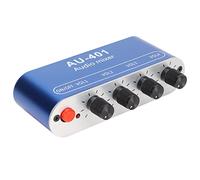 Mini mélangeur audio, mélangeur de ligne 4 canaux avec prise stéréo 3,5 mm, 4 entrées 1 sortie stéréo, mélangeur stéréo DC 5V-12V pour PC, téléphone, ordinateur portable, casque, petits clubs ou bars