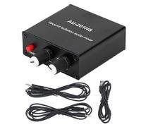 Mini mélangeur de Son stéréo Compact Portable 2 entrées 1 Sortie avec Isolation au Sol pour Consoles de Jeu de téléphone d'ordinateur en Alliage d'aluminium