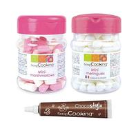 Mini meringues, mini marshmallows et stylo chocolat
