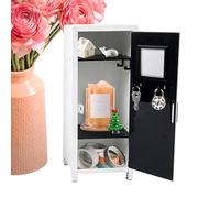 Mini Metal Locker - Lockable Organizer Safe | Small Metal Locker With Key | Compact Lockable Box For Jewelry Storage, For Back To School Home Office Desktop Kids Room Bedroom Playroom Dorm Classroom