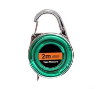 Mini mètre ruban à mesurer 2 mètres, règle rétractable en acier avec mousqueton, échelle métrique pour camping et construction en plein air, design portable léger dans des couleurs assorties