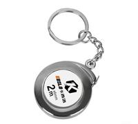 Mini mètre ruban avec porte-clés pour mesure rétractable de 2 mètres, lame en acier au carbone, performance constante et verrouillage intuitif (argenté)