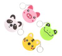 Mini Mètre Ruban de Poche Rétractable, Porte-clés Animal, Lot 4