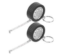 Mini Mètre Ruban Porte-clés 1m Noir, Lot de 2 Pièces