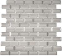 Mini Metro Subway MOS26-0204 Carrelage mosaïque en céramique Gris pierre