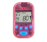 Mini métronome numérique à clipser avec écran LCD pour saxophone, guitare, violon, flûte, tambour, 5,5 x 3,3 x 2 cm (rose transparent)
