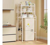 Mini meuble de rangement pour micro-ondes pour chambre à coucher et cuisine, base de réfrigérateur robuste avec grand espace, blanc, 65 x 155 cm - Organisez vos appareils sans effort