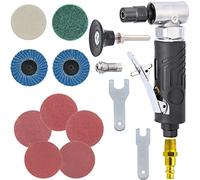 Mini meuleuse à air d'angle de 6,35 mm, mini meuleuse à air avec 9 disques de polissage et de ponçage de 5,1 cm pour meuleuse pneumatique BOWD