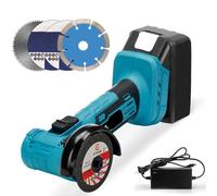 Mini meuleuse d'angle électrique sans balais de 76 mm, 3 pouces, polisseuse, rectifieuse, outil de coupe, compatible avec batterie .(Two big battery)