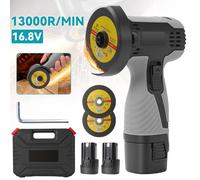 Mini-meuleuse d'angle portable à batterie lithium grande capacité, machine de polissage, de meulage et de découpe, outils électriques domestiques 2×Battery