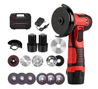 Mini meuleuse d'angle sans fil 12 V avec 2 batteries de 2000 mAh 18000 PRM, mini meuleuse d'angle professionnelle, avec 7 disques à tronçonner de 75 mm pour couper, polir et affûter