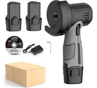 Mini meuleuse d'angle sans Fil 12 V, Outil Portable avec 2 Batteries de 1500 mAh et Disque de Coupe, 15 000 TR/Min, pour la découpe, Le meulage et Le Polissage