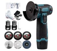 Mini Meuleuse d'Angle sans Fil, 12V Polisseuse électrique | avec 2×batteries 1500mAh & 8 disques, vitesse 19500 tr/min, pour découpe meulage polissage métal bois carrelage plastique