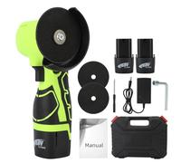 Mini meuleuse d'angle sans fil 18 V 550 W, meuleuse sans balais pour meulage, coupe, polissage, affûtage, meuleuse d'angle à batterie avec valise, 2 batteries 1,5 Ah, 2 disques de meulage (vert)