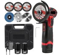 Mini Meuleuse D'Angle Sans Fil, 19500RPM 76mm Mini Disqueuse Sans Fil Portative Outil De Meulage éLectrique Avec 2 Batteries 12V 1300mAh Et Disque De Meulage Pour Meulage, Polissage, DéCoupe