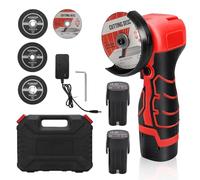 Mini Meuleuse D'Angle Sans Fil, 28000RPM 16.8V Professional Disqueuse avec 2 batteries 2000mAh, 4 Disques à Tronçonner 76mm, Meuleuse d'angle pour Meuler et Polir, Couper