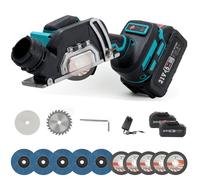 Mini meuleuse d'angle sans fil compatible avec batterie Maa-kita 18 V, petite meuleuse d'angle sans balais avec 2 batteries de 3000 mAh, 19500 tr/min, pour métal, carrelage, plastique