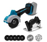 Mini meuleuse d'angle sans fil compatible avec Makita 18V batterie, 20000RPM 76mm Meuleuse d'angle sans balais avec 5 meules, 2 disques à tronçonner et un bouclier anti-poussière (sans batterie)