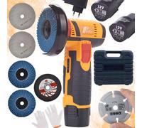 Mini meuleuse Rosfix Blue Bird 12V MBB12V + 6 disques de précision + mallette | Meuleuse d'angle sans fil avec disque diamant de 75mm
