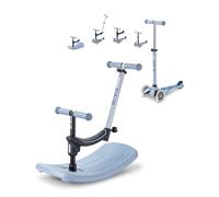 Micro Mobility Trottinette Mini Micro Deluxe Rock & Go – évolutive LED – Bleu ardoise pour enfants