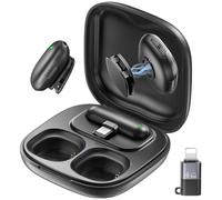 Mini microphone cravate sans fil pour iPhone/Android/PC/tablettes, micros à revers avec prise USB-C/Lightning, suppression du bruit AI, micro magnétique, autonomie de 40 h avec étui de charge pour