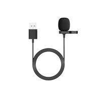 Mini Microphone Cravate USB Filaire 1,5m pour PC et Ordinateur Portable | Captation à 360 Degrés, Connexion Plug and Play, Mousse de Protection Anti-vent, Pince Métallique Solide, Câble de 1,5 Mètre