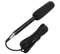 Mini Microphone D'interview Portable Noir Haute sensibilité pour Caméra, Amplification du Bruit Environnant, Signal Stable, adapté aux Interviews/Discours (Noir 28cm)