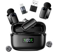 Mini Microphone Pour Téléphone Iphone Android, Microphone Cravate Sans Fil À Pince Avec Usb-C, 3 Niveaux De Réduction Du Bruit, Vous Pouvez Changer Le Son, Pour L'Enregistrement Vidéo, Vlog, Tiktok