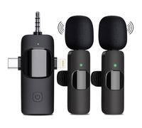 Mini microphone sans fil - Réduction du bruit - Pour vidéos et vlogs sur smartphone - Double micro 3 en 1 K15 3CQINGSHOP
