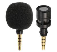 Mini Microphones stéréo noirs, 3.5mm, 1 pièce, Microphone Portable pour téléphone Portable, accessoires électroniques