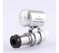 Mini Microscope en Métal Loupe de Poche 60 x avec lumière LED UV pour Bijoux Diamants, Pierres, pièces de Monnaie, Timbres