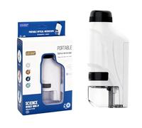 Mini Microscope - Pocket Microscope, Adjustable Zoom 60-120x Magnifying Glass, Holiday Xmas Birthday Party Gift (White)