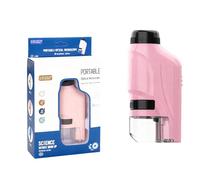 Mini Microscope - Pocket Microscope, Adjustable Zoom 60-120x Magnifying Glass, Holiday Xmas Birthday Party Gift (Pink)