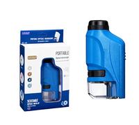 Mini Microscope - Pocket Microscope, Adjustable Zoom 60-120x Magnifying Glass, Holiday Xmas Birthday Party Gift (Blue)