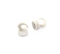 Mini Mini-Crochets Magnétiques en Plastique Blanc Pour Réfrigérateur, Bureau, Tableau Blanc, Tableau D'Affichage 12mm dia x 20mm de Haut - 1kg de Traction - Pack de 100