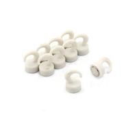 Mini Mini-Crochets Magnétiques en Plastique Blanc Pour Réfrigérateur, Bureau, Tableau Blanc, Tableau D'Affichage 12mm dia x 20mm de Haut - 1kg de Traction - Pack de 10