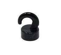 Mini Mini-Crochets Magnétiques en Plastique Noir Pour Réfrigérateur, Bureau, Tableau Blanc, Tableau D'Affichage 12mm dia x 20mm de Haut - 1kg de Traction - Pack de 10
