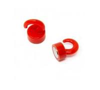 Mini Mini-Crochets Magnétiques en Plastique Rouge Pour Réfrigérateur, Bureau, Tableau Blanc, Tableau D'Affichage 12mm dia x 20mm de Haut - 1kg de Traction - Pack de 2